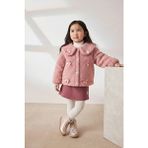 Minipodyum Kız Çocuk Peluş Ceket Uzun Kol Bebe Yaka Fiyonk Detaylı Pembe Şık Tasarım - 6 - 7 Yaş