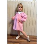 Minipodyum Şık Kız Bebek Nakışlı Bebe Yaka Müslin Elbise Pamuk Çantalı Özel Günler İçin - 2 - 3 Yaş - Açık Pembe