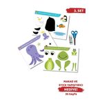 MİNİPOİ Minipoi Kes-yapıştır-oyna Makaslı Eğitici Aktivite Seti-3, Okul Öncesi Makaslı Etkinlik Seti-3