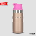MiniQup PushPro 350ml Lacivert Paslanmaz Çelik Vakumlu Sızdırmaz Taşınabilir Termos Bardak Kahve Su