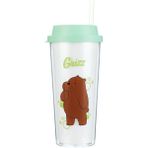 Miniso 550 ml Boz Ayı We Bare Bears Çift Katlı Pipetli Şişe