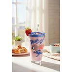 Miniso Disney Zootropolis Lisanslı Judy Pipetli Cam Bardak – Cam Kupa 430 ml - Renkli