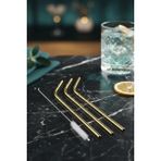 Miniso Lisanslı 3'Lü Metal Pipet Seti – 304 Paslanmaz Çelik – Temizleme Fırçalı