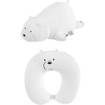 Miniso We Bare Bears Boyun Yastığı ve Peluş Oyuncak (Kutup Ayısı)