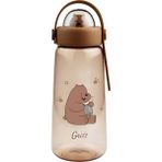 Miniso We Bare Bears Lisanslı Figürlü Plastik Şişe (600ML) - Boz Ayı