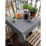 MiniStand Retro Pötikareli Dekoratif Balkon ve Mutfak Masa Örtüsü Leke Tutmaz Kare Örtü - Beyaz - Siyah - 100 x 100 cm
