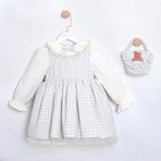 ministok Matilda Kız Çocuk Soft Pötikareli Çanta Aksesuarlı Kız Çocuk Elbise - 4 Yaş - Bebe Mavisi