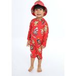 ministok Şapkalı Tulum Mayo - Kırmızı - 4 - 5 Yaş
