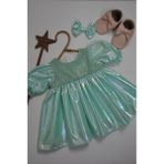 ministok Water Green Toka Aksesuarlı Kız Bebek Elbise - 12 - 18 Ay - Mint