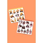 MiniThingsArt Zenitsu Agatsuma-Nezuko Kamado-Demon Slayer-2li sticker set-parlak kağıt-süsleme etiket
