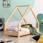 MiniWood Çatılı Montessori Yatak 90X190 Ahşap Çocuk Karyola - 90 x 190 cm