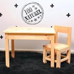 MiniWood Çocuk Masası Oyun Masa Sandalye Seti Doğal Ahşap Montessori Çam