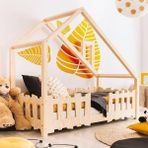 MiniWood Galaxy Montessori Yatak Doğal Çam Çocuk Karyola - 90 x 190 cm - Ahşap