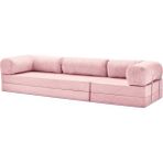MiniWood Legom Koltuk XL Kanepe Sünger Yataklı Köşe Takımı Üçlü Koltuk - Pembe