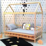 MiniWood Luxury Montessori Karyola Ahşap Yatak Çocuk Bebek Yatak - 120 x 200 cm