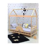 MiniWood Markaawm Çatılı Montessori Yatak Doğal Çam Çocuk Karyola
