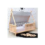 MiniWood Markaawm Montessori Yatak Ahşap Doğal Çam Karyola Bodrum