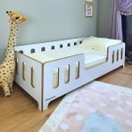 MiniWood Montessori Çocuk Yatak Mdf Bebek Karyola - Beyaz - 90 x 200 cm