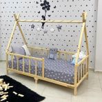 MiniWood Montessori Yatak Doğal Çam Ağacı Kızılderili - 100 x 200 cm - Ahşap