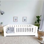MiniWood Zambak Montessori Çocuk ve Bebek Beşik Beyaz MDF Karyola 120 x 200 cm