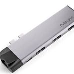 MINIX NEO C-DHGR çoklu bağlantı noktası adaptörü, 2 x HDMI 4K 60 Hz, USB-C PD 3.0 maks. 60 W, USB 3.0, Ethernet, SD kart, microSD uyumlu, Apple MacBook Air ve Pro ile uyumlu