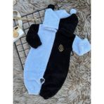 Minizade Peluş Fermuarlı Kışlık Ponponlu Palyaço Bebek Uyku Tulumu - 0 - 6 Ay - Mavi - Siyah