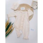 Minizeyn Victoria Dantel Bebek Tulumu Krem - 3 - 6 Ay