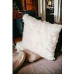Minkyflowers Peluş Kırlent Kılıfı Beyaz 35 x 35