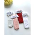 Minnac Kids Melek Kanadı Detaylı Diz Altı Çorap 4lü Set - 5 - 6 Yaş - Renkli