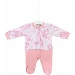 Minnak Bebe Aziz Bebe Kız Bebek Çıtçıtlı Uzun Kollu Tulum 0-6 Ay AZZ006600 - Pudra - 0 - 3 Ay