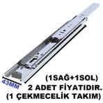 Minnes 43 mm Teleskopik Çekmece Rayı