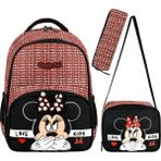 Minnie Ilkokul Çantası 3 Lü Set (Çanta + Termal Beslenme + Kalemlik) - Siyah