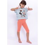 Minnie Mouse Çizgili Cam Göbeği Kız Çocuk Tayt Takım - 3 - 4 Yaş