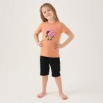 Minnie Mouse D4805-2 Kız Çocuk Tişört Mor - Koyu Kırmızı - 3 - 4 Yaş
