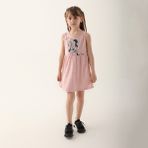 Minnie Mouse D4860-3 Pembe Melanj Kız Çocuk Elbise