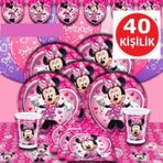 MİNNİE MOUSE DOĞUM GÜNÜ PARTİ MALZEMELERİ SETİ 40 KİŞİLİK