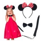 Minnie Mouse Kostüm Seti Taç Kuyruk Papyon Gösteri Seti