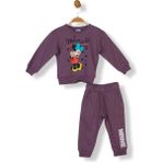 Minnie Mouse Lisanslı Kız Bebek Eşofman Takımı 21506 - 3 Yaş - Açık Mürdüm