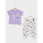 Minnie Mouse Lisanslı Kız Bebek Pijama Takımı MN21789 - Lila - 12 - 18 Ay