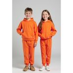 minojoy Uthar Turuncu Pamuklu Kapşonlu Çocuk Sweatshirt Eşofman Altı 2'li Takım