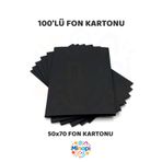 Minopi 100 Adet Siyah Fon Kartonu 50x70 cm 100'lü Paket Renkli Fon Kartonu Kalın