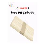 Minopi 3 Paket Natural İnce Dondurma Çubuğu Paketi 50'li Abeslang Tahta Dil Çubuğu - Ağda Spatulası