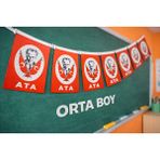 Minopi 40'Lı İpli Bayrak Orta Boy 8X13 Cm 1 Paket Ata Bayrağı Kağıt İpli Sıralı Atatürk Bayrak Sınıf Süsü