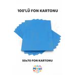 Minopi Açık Mavi Fon Kartonu 50x70 cm 100'lü Paket Renkli Fon Kartonu Kalın Büyük Boy