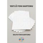 Minopi Beyaz Fon Kartonu 50x70 cm 100'lü Paket Renkli Fon Kartonu Kalın Büyük Boy