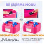 Minopi Çift Çıkışlı Balon Şişirme Makinası, Elektrikli Balon Pompası Pembe Mavi