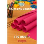 Minopi Fuşya - Koyu Pembe Fon Kartonu 50x70 cm 10'lu Paket Renkli Fon Kartonu