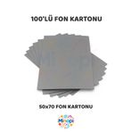 Minopi Gri Fon Kartonu 50x70 cm 100'lü Paket Renkli Fon Kartonu Kalın Büyük Boy