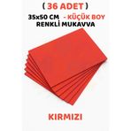 Minopi Kırmızı Renkli Mukavva 36 Adet 35x50 cm Sert Karton Mukavva