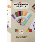 Minopi Krapon Kağıdı 10'lu Paket Renkli El İşi Kağıdı Okul Anaokulu Süsleme